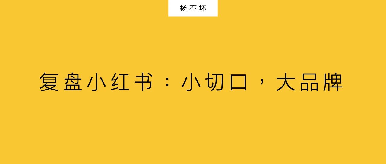 杨不坏：复盘小红书——小切口，大品牌