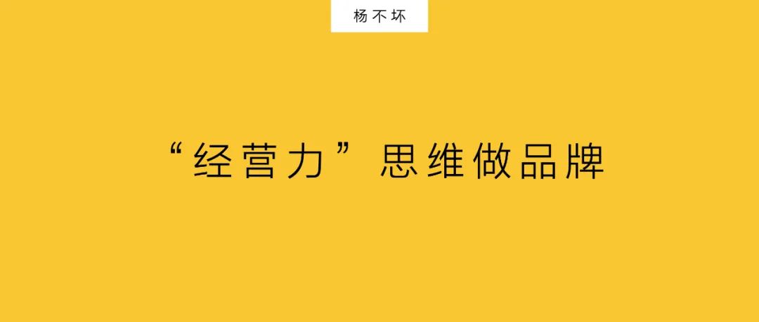 杨不坏：“经营力”思维做品牌