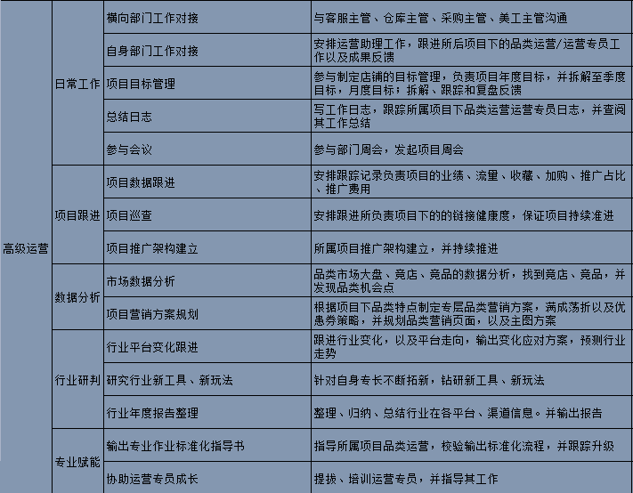 电商运营职级提升体系参考（附薪酬标准）