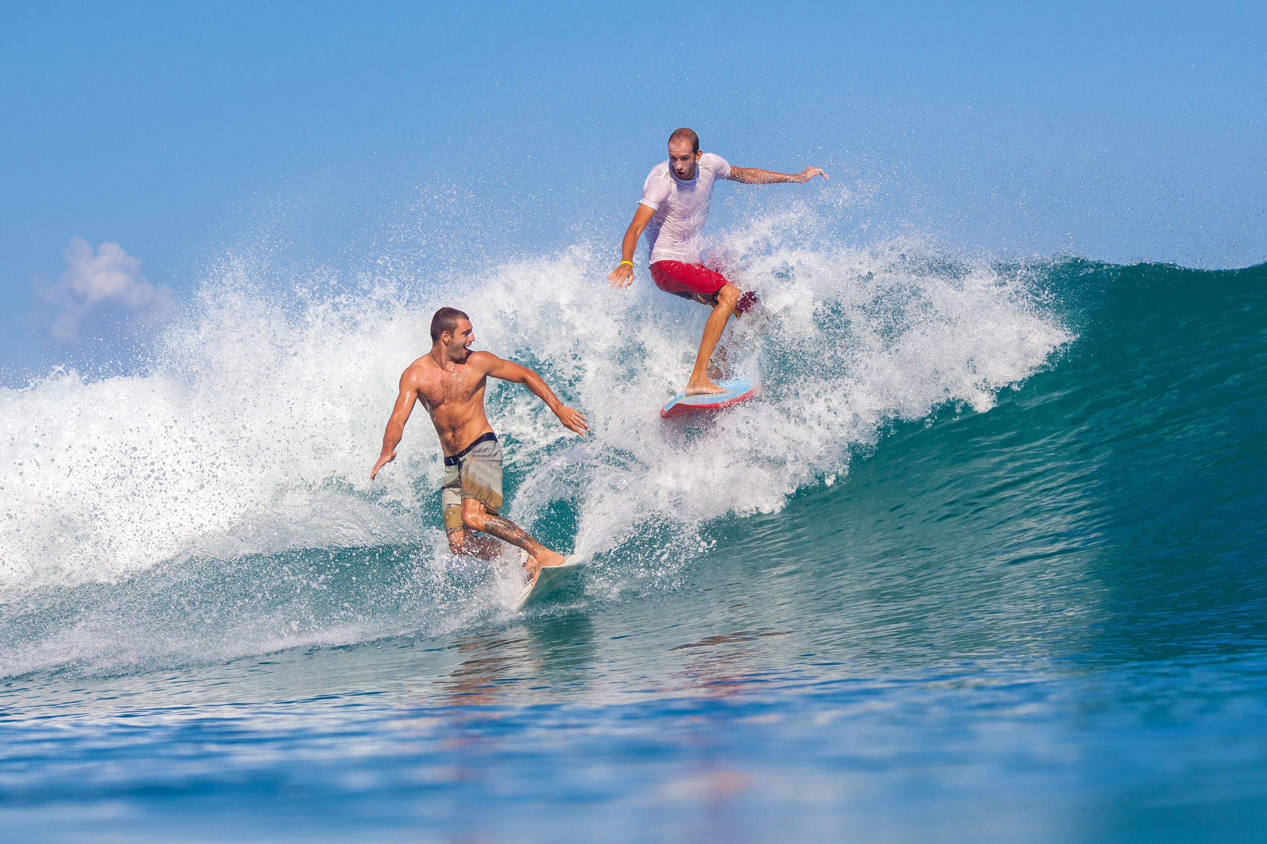 Surfing a Wave.GLand Surf Area.Indonesia.